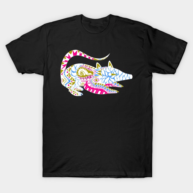 mandala maya tlacuache possum ecopop T-Shirt by jorge_lebeau